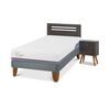 Cama Europea CIC 1,5 Plazas Excellence Plus + Respaldo + Velador Munich