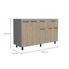 Mueble de Cocina Inferior TuHome Hasselt 2 Puertas 2 Cajones Gris Rovere
