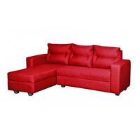 Sofá Seccional Derecho Diseño A&M Home Denis 3 Cuerpos Burdeo