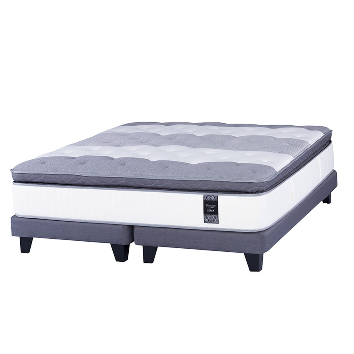 Cama Europea Flex Base Dividida King Titanium New