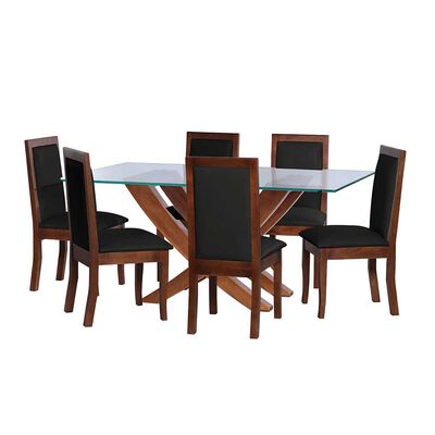 JUEGO DE COMEDOR LATAM HOME ALICANTE 6 SILLAS NEGRO
