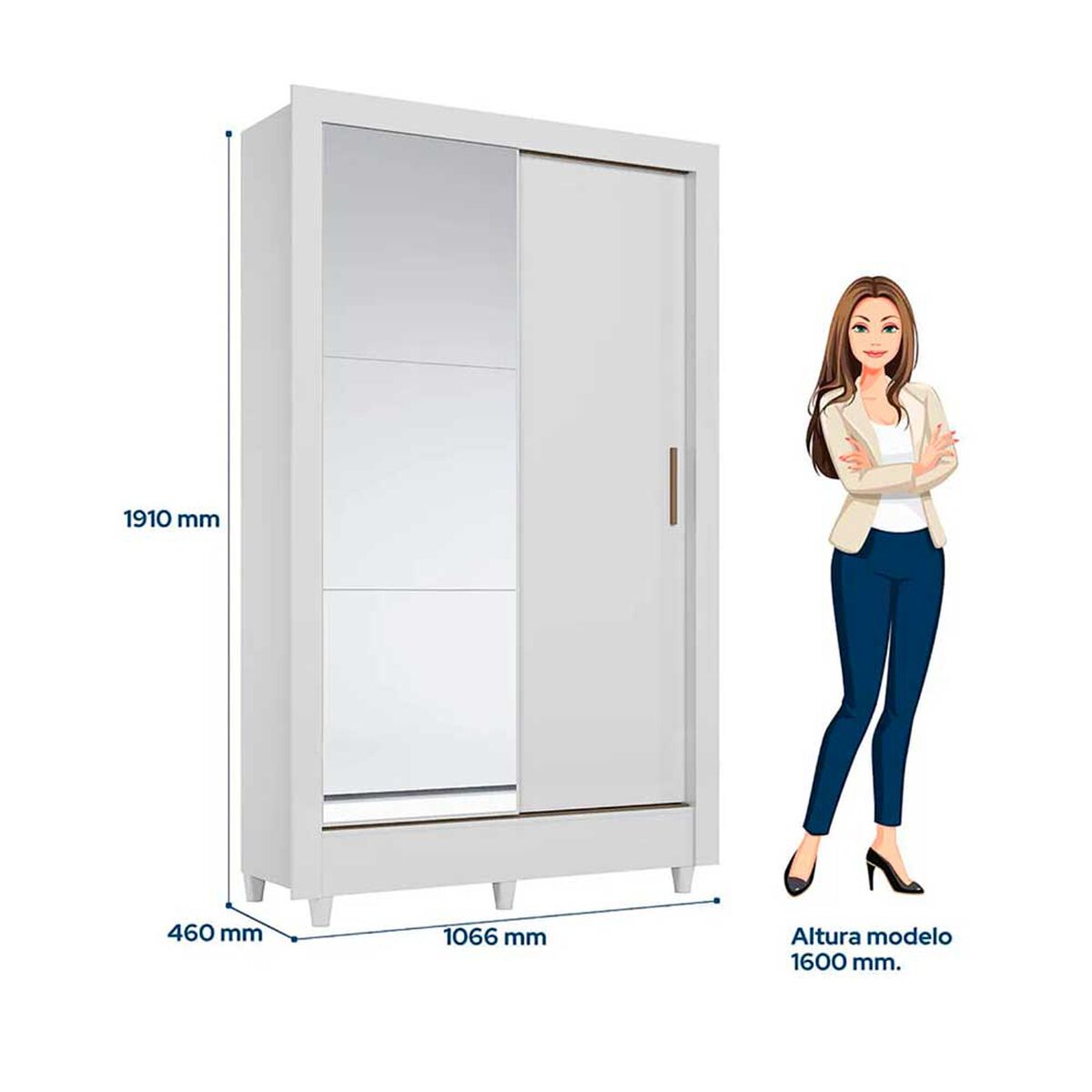 Closet Onessta Belgica 2 Puertas 2 Cajones Blanco