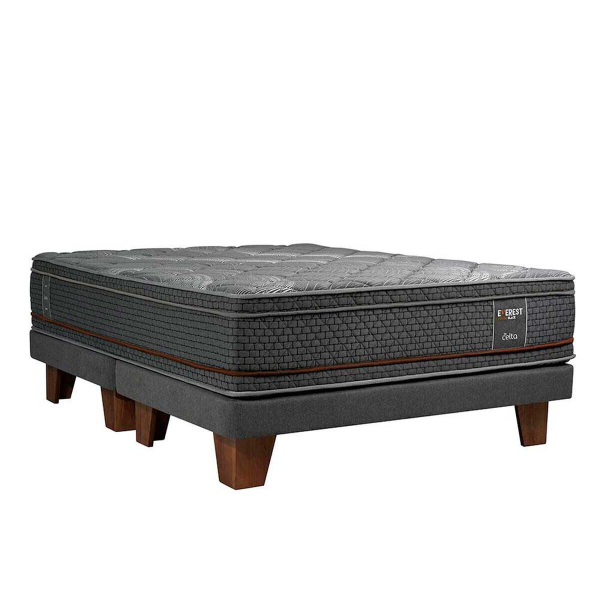 Cama Europea Celta Base Dividida King Copper Black