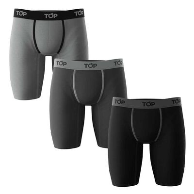 Pack 3 Bóxer Largo Algodón Hombre Top