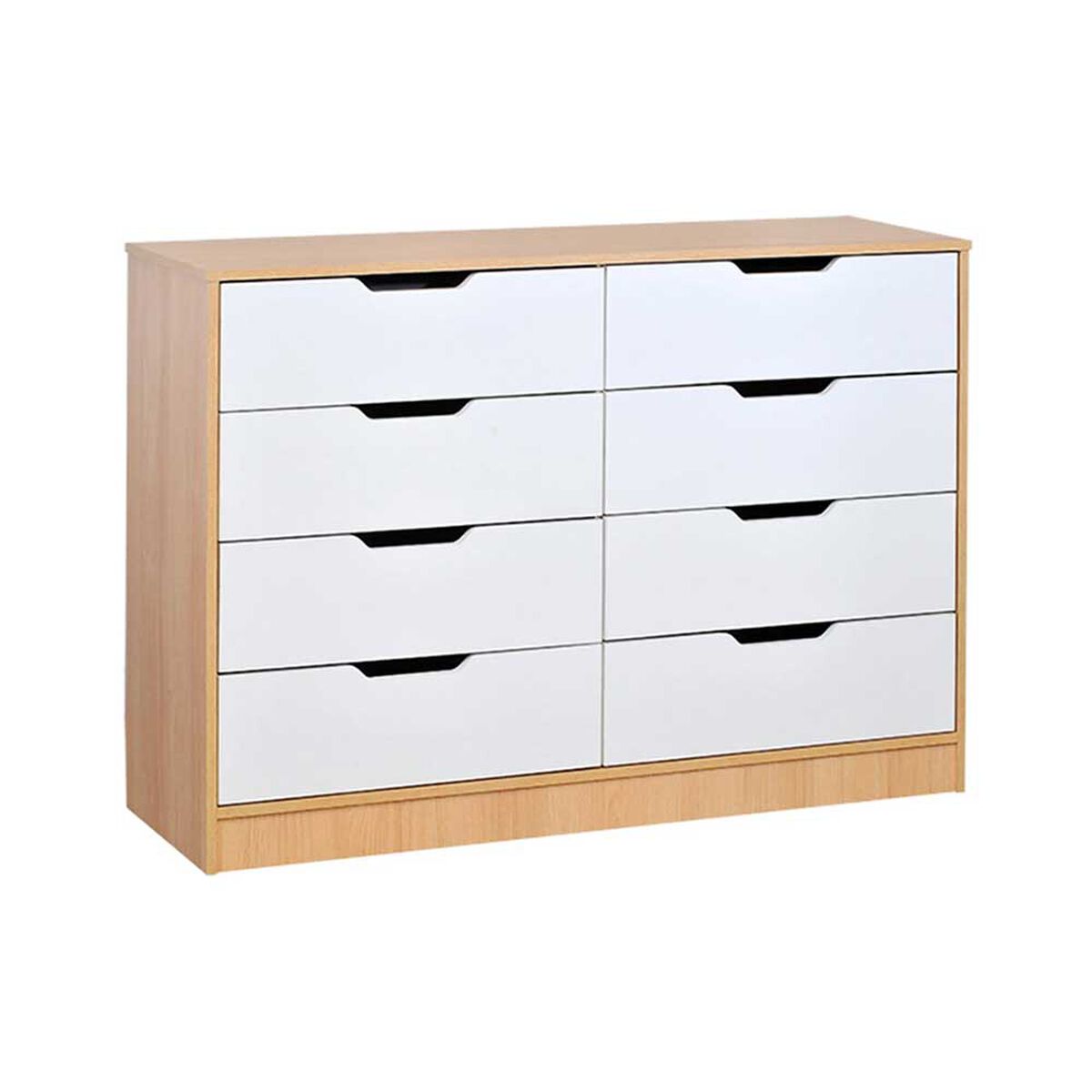 Cómoda Mobikit Misuri 8 Cajones Blanco Carvalo