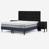 Cama Europea Rosen Base Dividida King Indie + Respaldo + 2 Veladores Issey Grafito