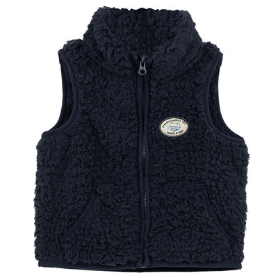 Chaqueta Sherpa sin Mangas Chess Baby Azul, Oliva