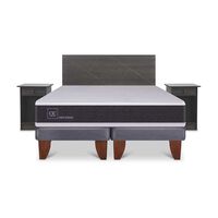 Cama Europea CIC Base Dividida 2 Plazas Ortopedic + Respaldo + 2 Veladores Villarrica