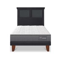 Cama Europea CIC 1,5 Plazas Anatomic + Respaldo Torino Negro