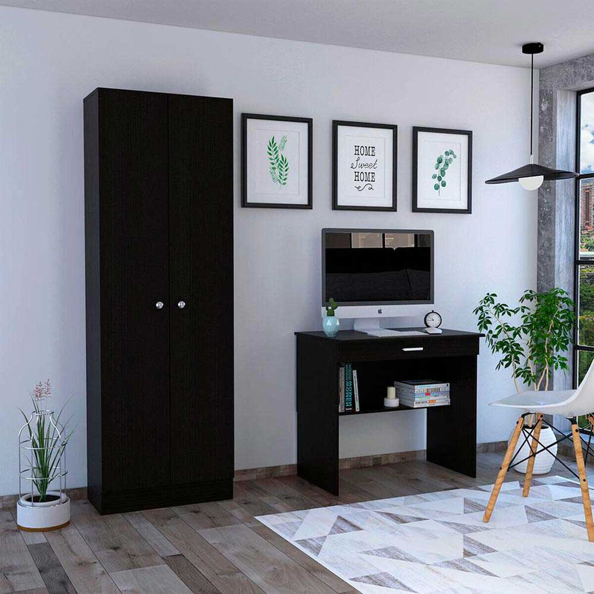 Escritorio Office 1 + Closet 2 Puertas Home