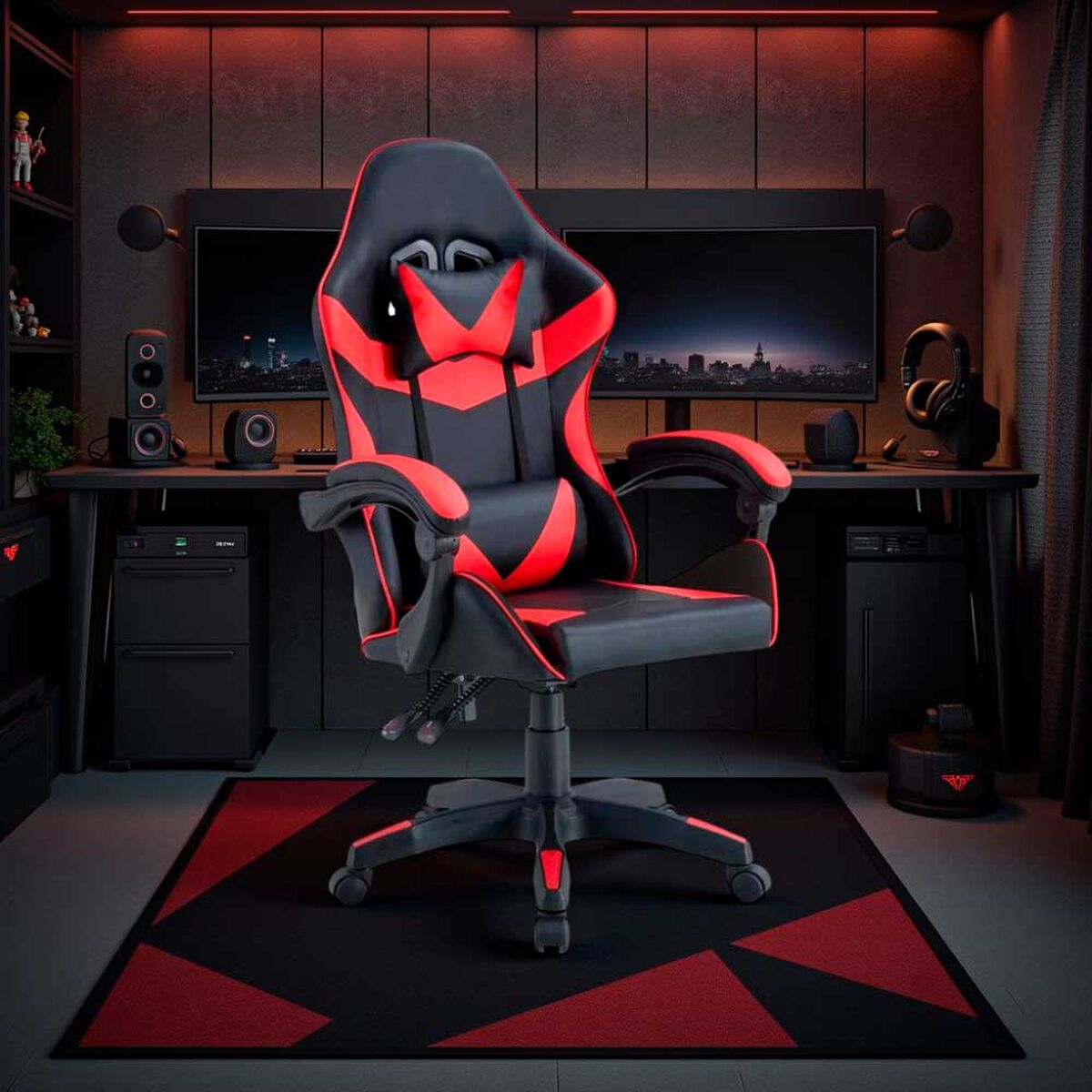 Silla Gamer Arthome Tokio Negra Rojo