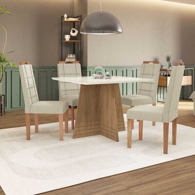 Imagen 2 del producto Juego de Comedor Yardas Pizza 4 Sillas Off White