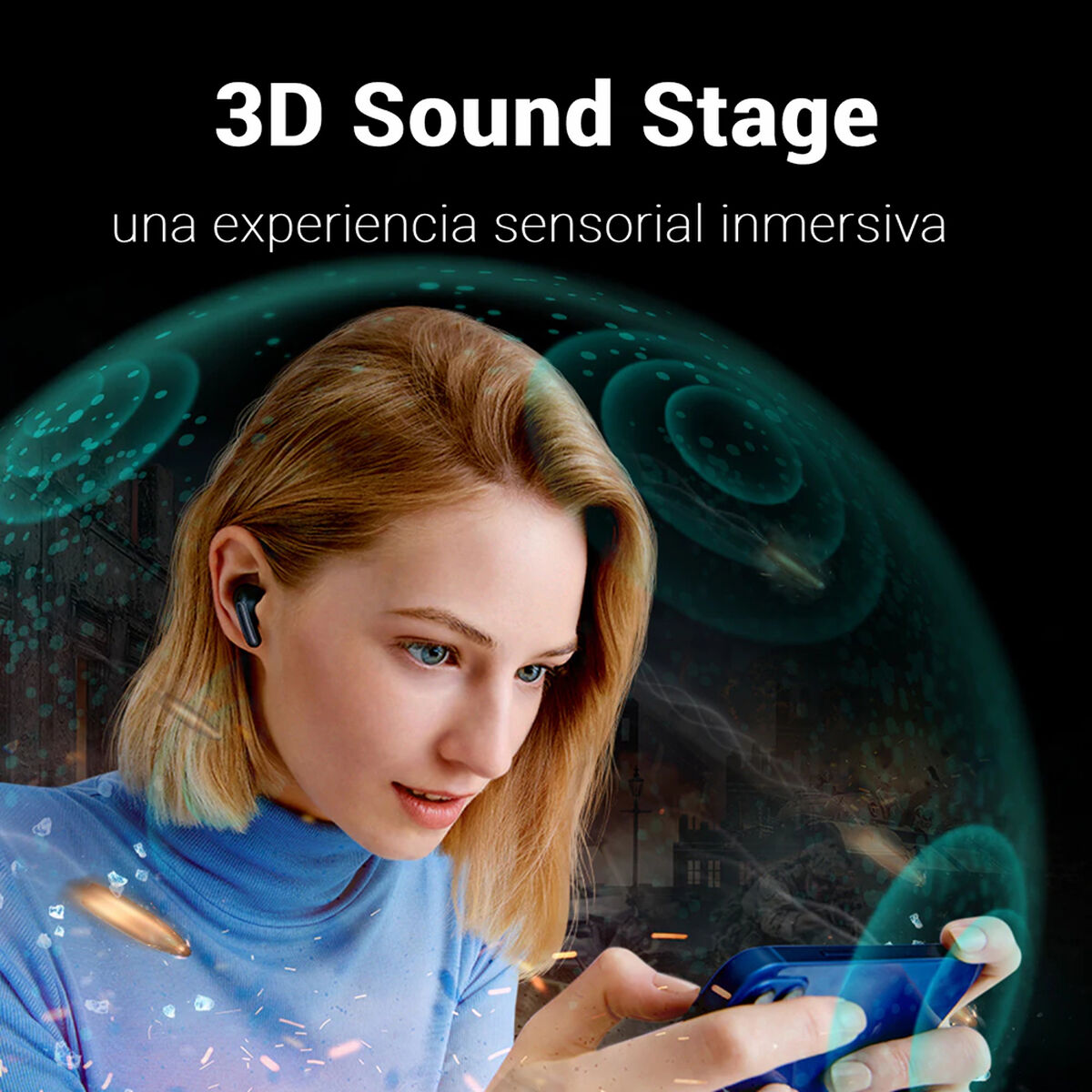 Audífonos Bluetooth LG Tone Free FP5 Meridian Audio Negros