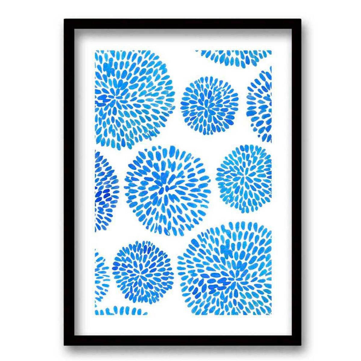 Cuadro Decorativo Retela Flores Azul Acuarela 40 x 30 cm
