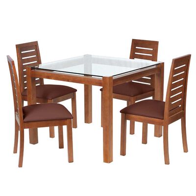 Juego de Comedor Latam Home Barcelona 4 Sillas Chocolate