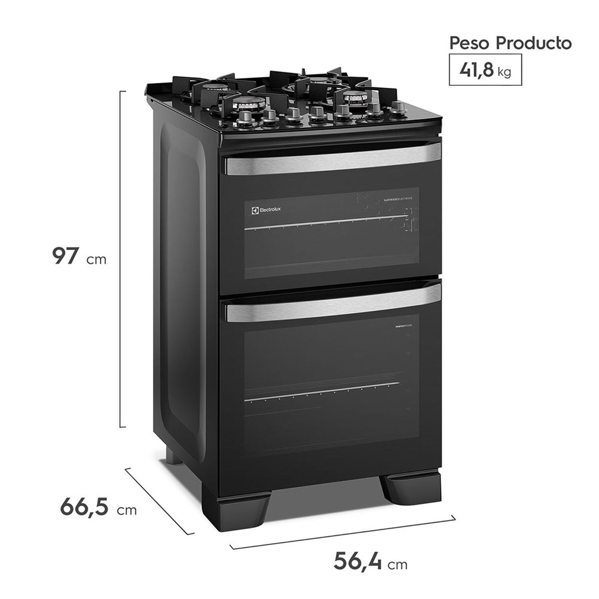 Cocina A Gas Electrolux F4EDB 4 Quemadores