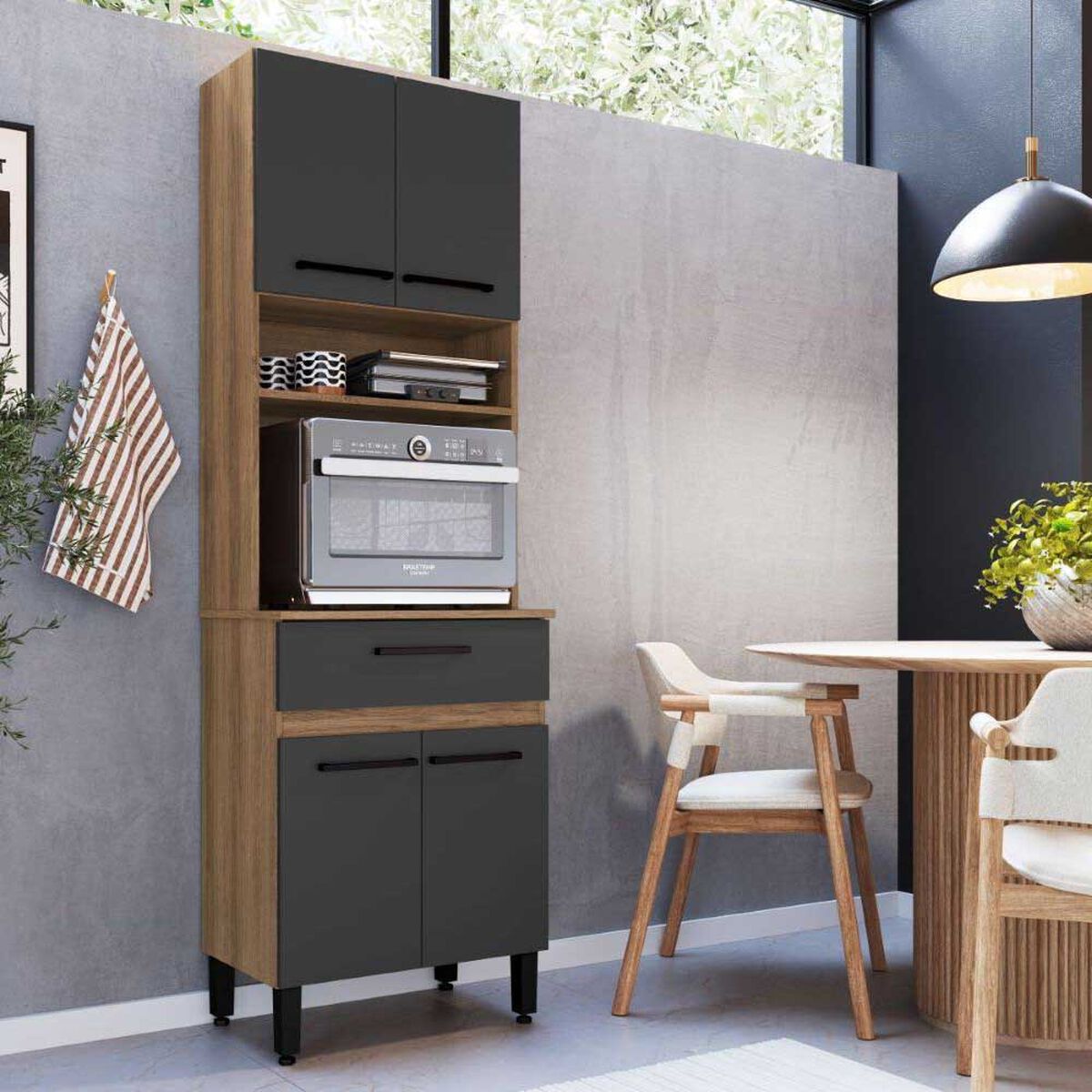 Muebles de Cocina Amuv 4 Puertas 1 Cajón Grafito
