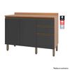 Mueble de Cocina Roca Macadamia Canela Grafito 3 Cajones 7 Puertas