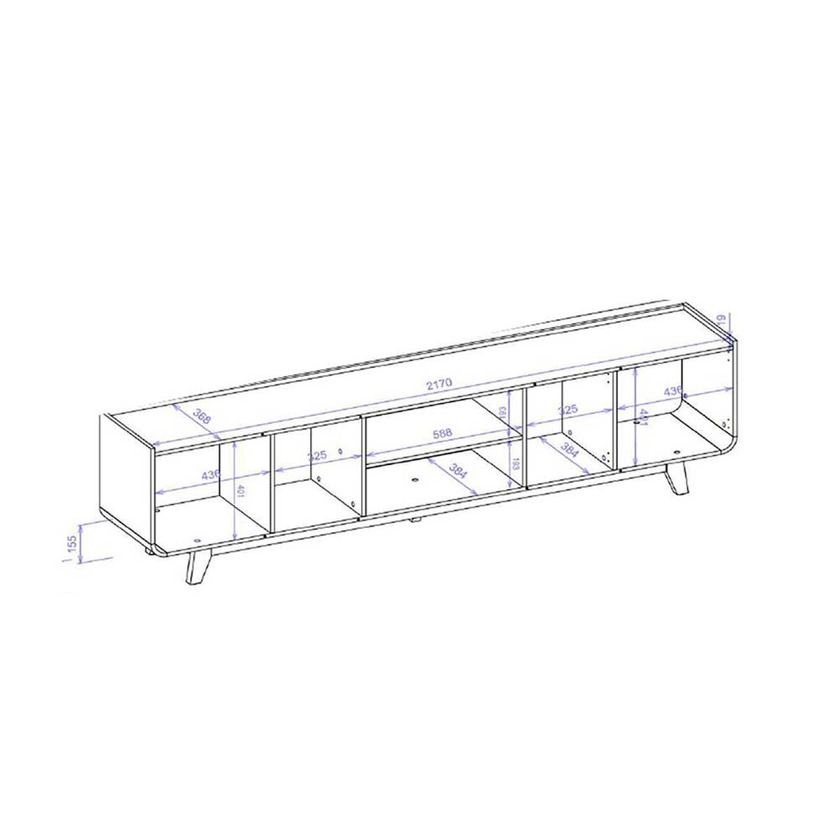 Rack TV Vekkahome Nadine Hasta 75" Beige Café