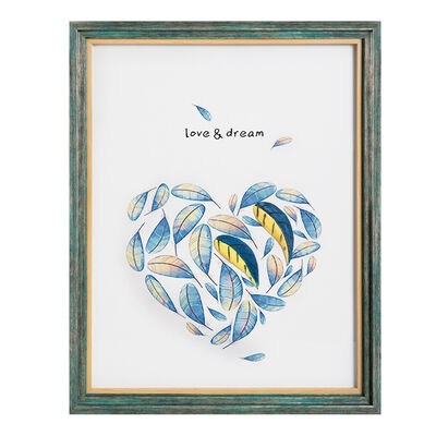 Cuadro Enmarcado Vgo Pajaritos con Relieve Hojas 43 x 53 cm