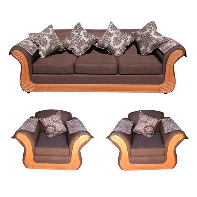 Juego de Living Almore Irlanda Sofá 3 Cuerpos + Dos Sillones 1 Cuerpo Café