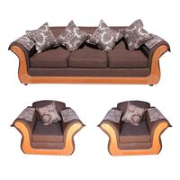 Juego de Living Almore Irlanda Sofá 3 Cuerpos + Dos Sillones 1 Cuerpo Café