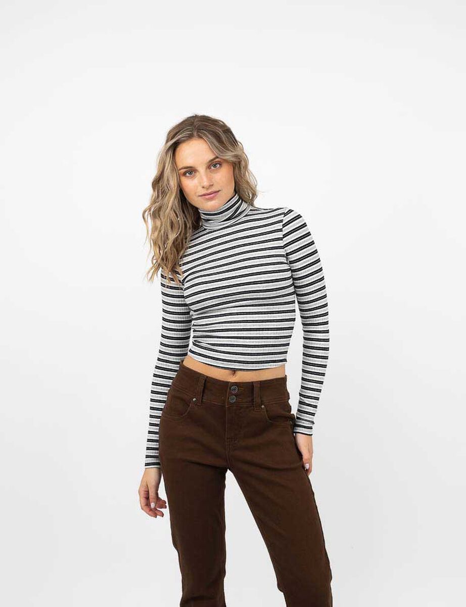 Polera Crop Manga Larga Mujer Icono