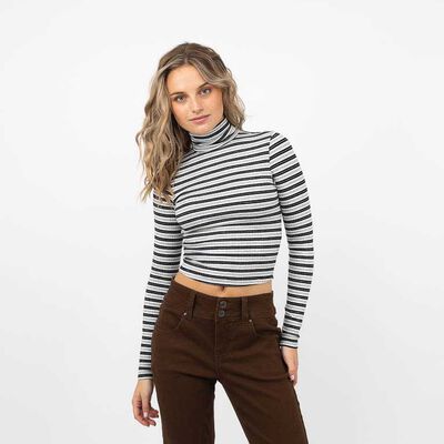 Polera Crop Manga Larga Mujer Icono