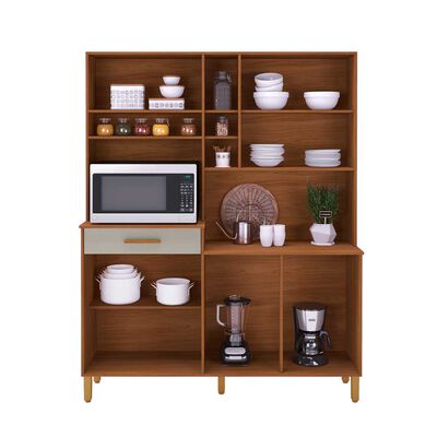 Imagen 2 del producto Mueble de Cocina Home Mobili Belluno 7 Puertas 1 Cajón Café y Blanco Off