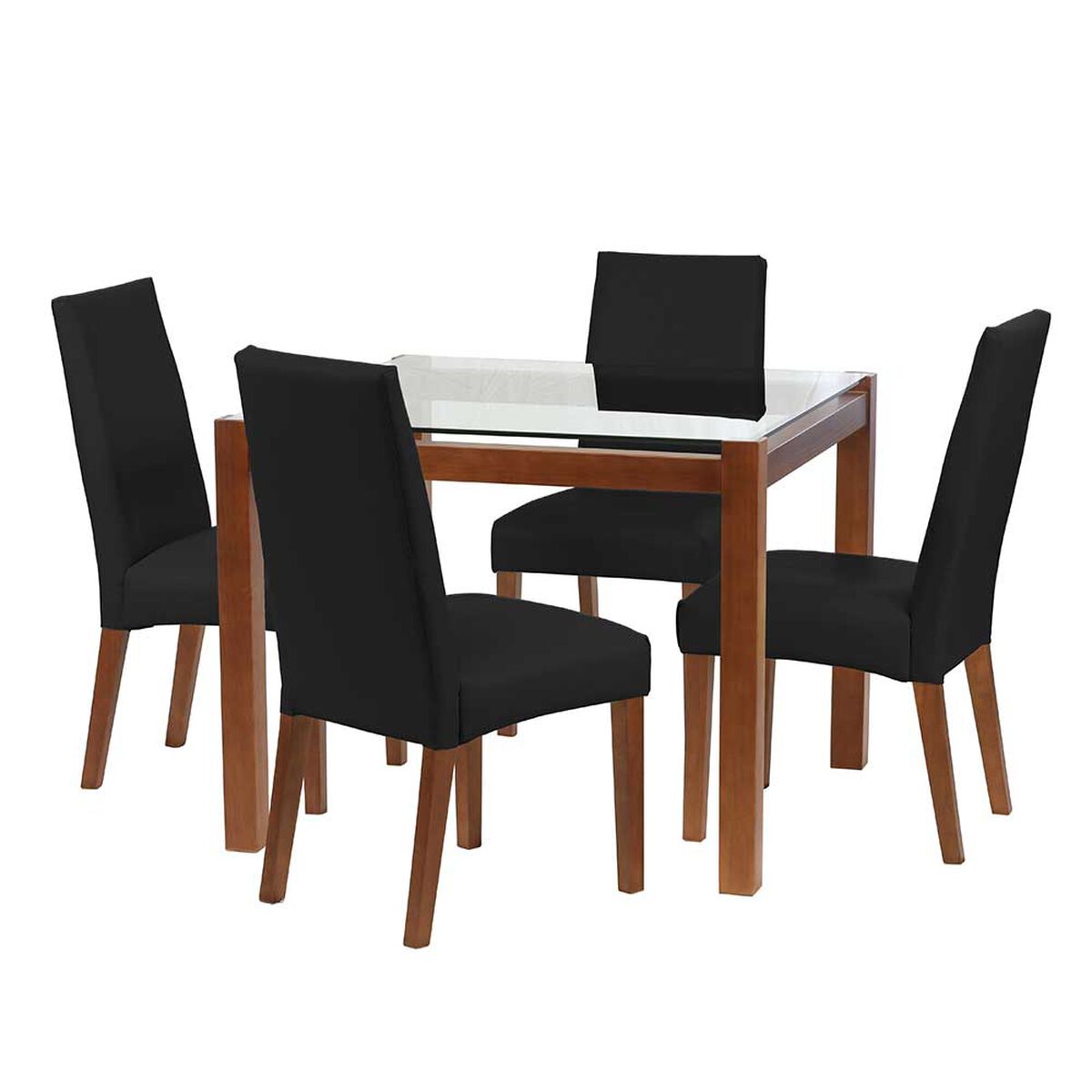 Juego de Comedor Latam Home Barcelona 4 Sillas Negro