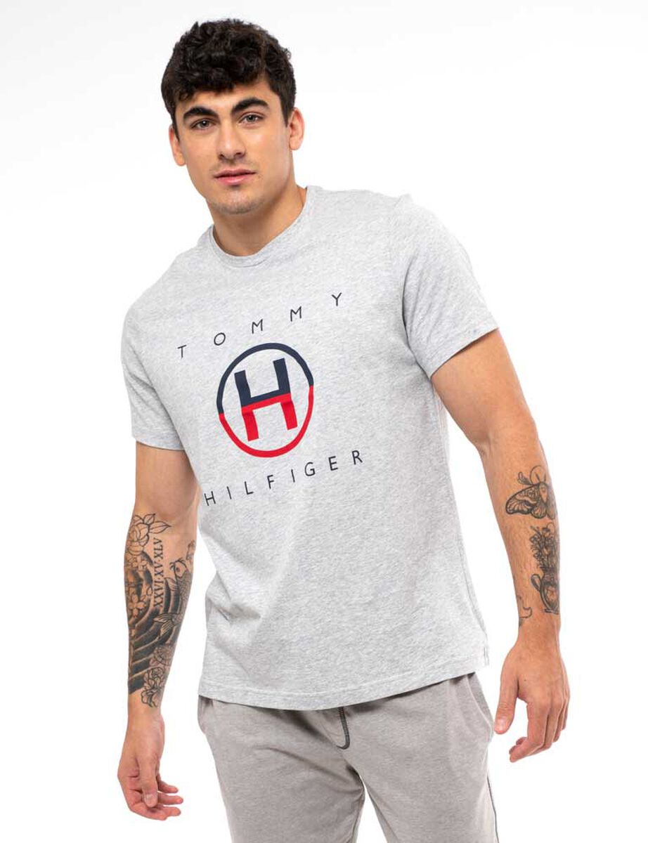 Polera De Pijama Algodón Estampada Manga Corta Hombre Tommy Hilfiger