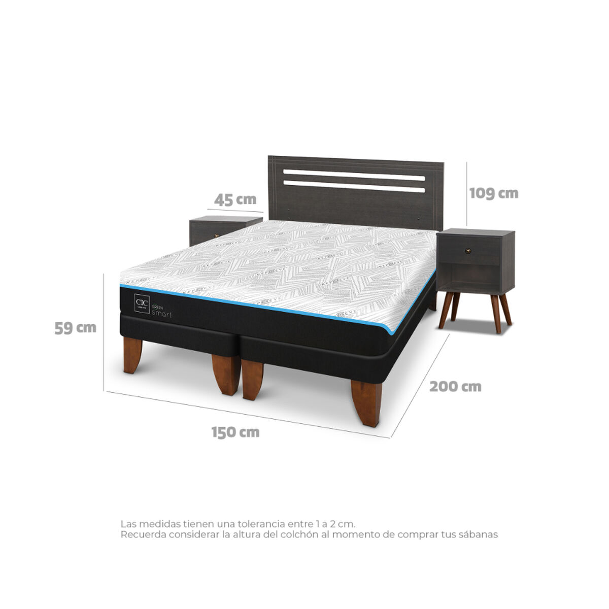 Cama Europea CIC Green Infinity 2 Plazas +