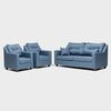 Juego de Living Almore Noruega Sof&aacute; 3 Cuerpos + Dos Sillones 1 Cuerpo Azul
