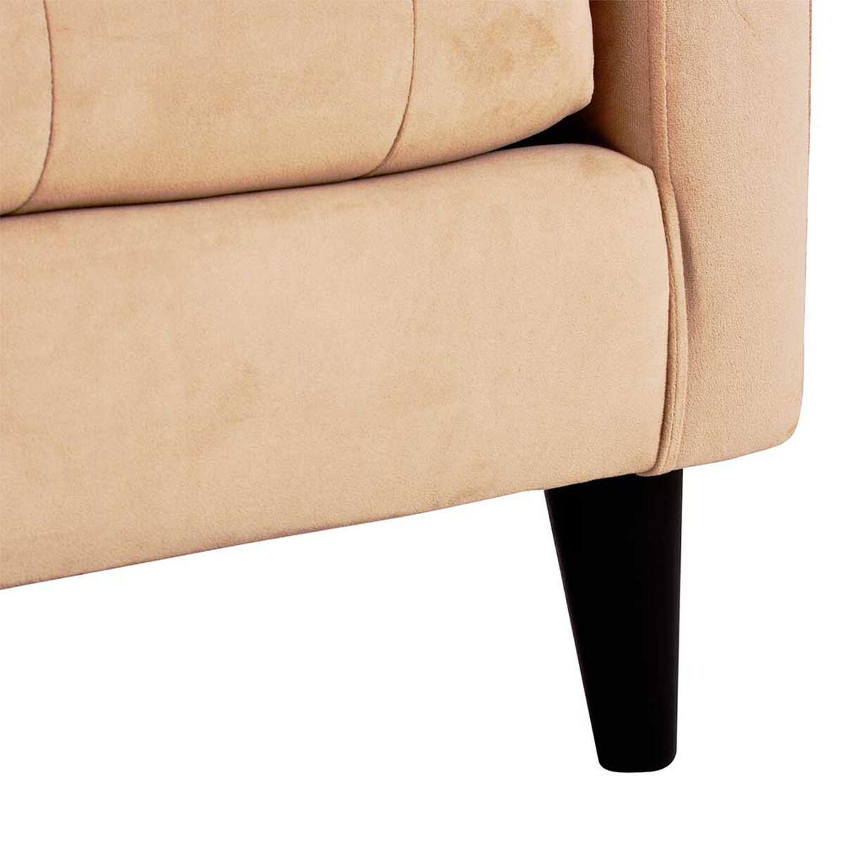 Juego de Living Bodevir Retro  Sofá 3 Cuerpos + Dos Pouf 1 Cuerpo Beige