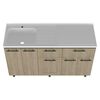 Mueble de Cocina Lavaplatos TuHome Hasselt 5 Puertas 2 Cajones Gris Rovere