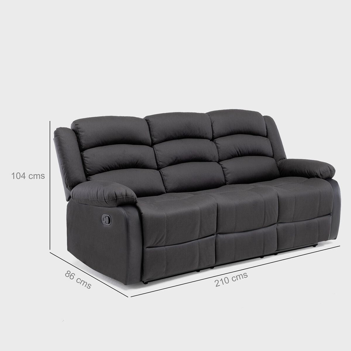 Sofá Daniels 8041SFFBKPW 3 Cuerpos Negro