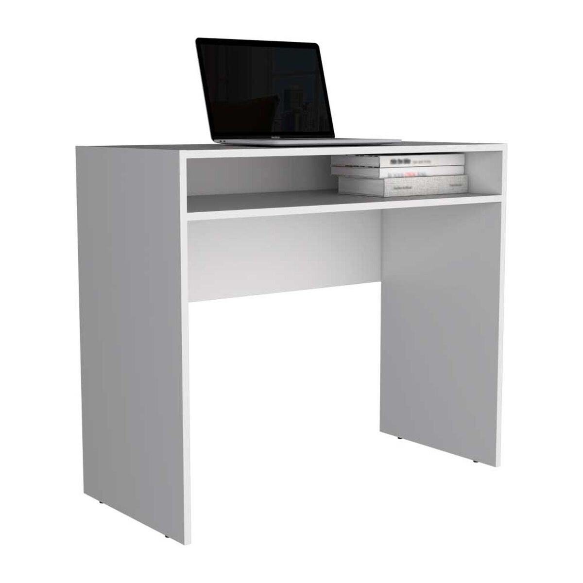 Combo Oficina Escritorio Blanco + Silla New York Negra y Gris Arthome