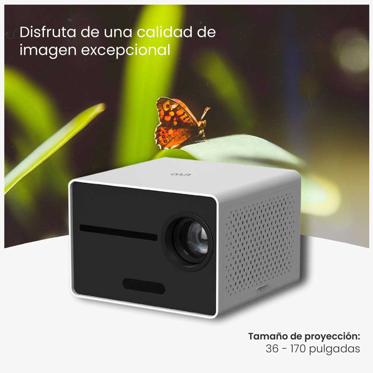 Kit Levo Proyector Halo + Telón Electrico 100"
