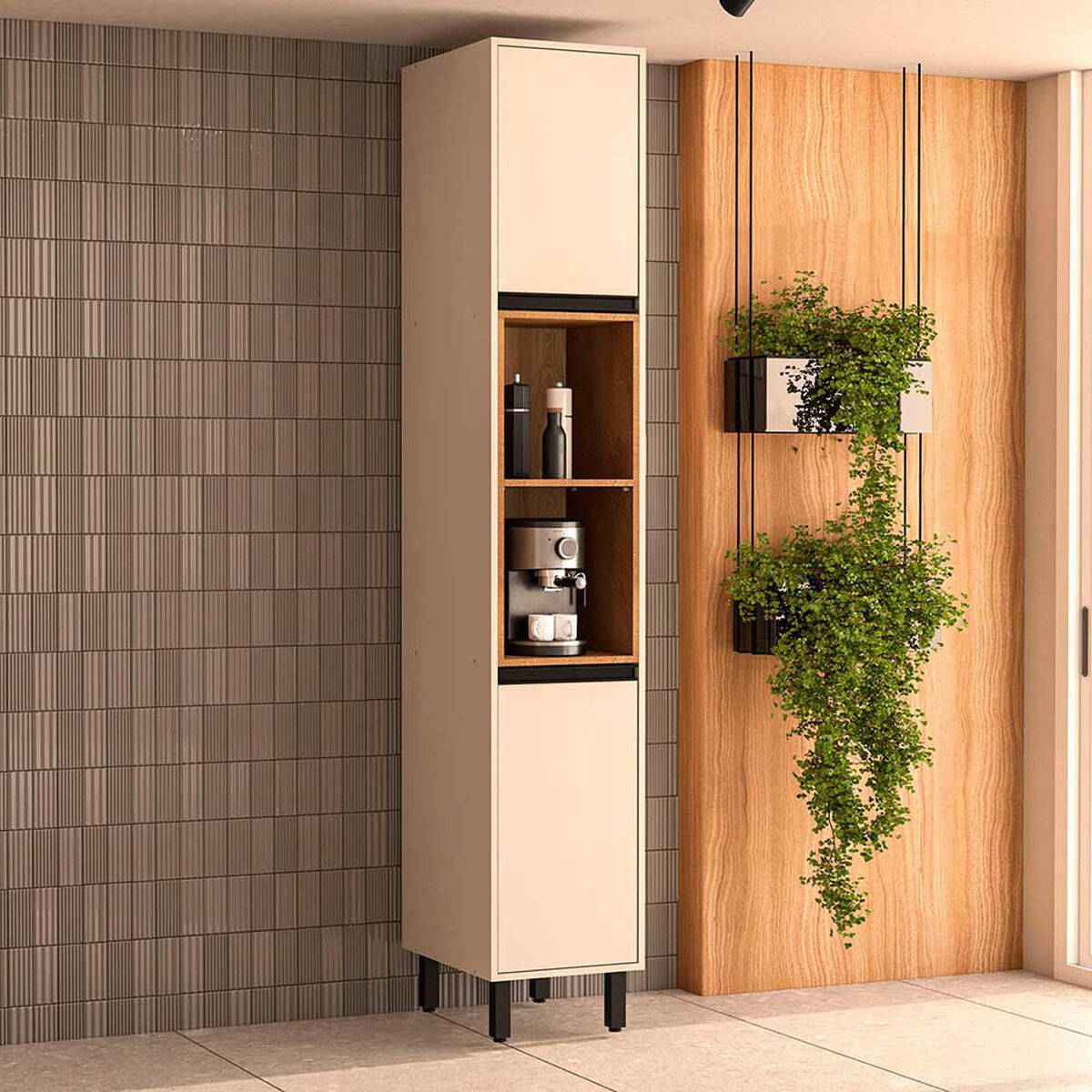 Despensa de Cocina Premier Vekkahome 2 Puertas Mixta Beige