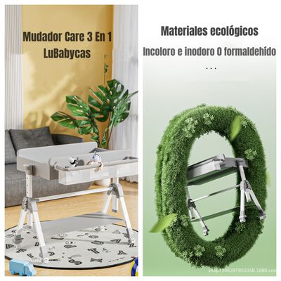 Imagen 2 del producto Mudador de Pañales Plegable 3 en 1 LuBabycas Gris