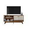 Rack TV Home Mobili Meda Hasta 65" Blanco Off Café