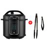 Combo Olla a Presión Multicook Midea MY-PC6007B 5,7 lts. + Set Pinzas Cocina Casa Linda Acero Inoxidable Negro