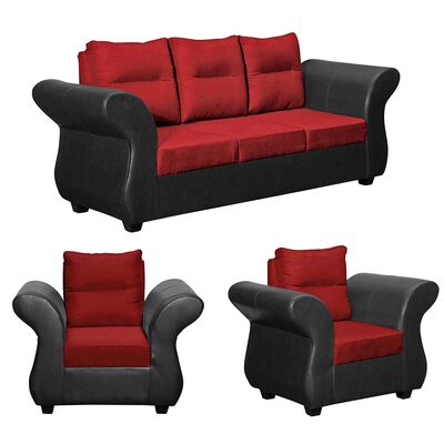 Imagen 1 del producto Juego de Living Diseño A&M Home Zara Sofá 3 Cuerpos + 2 Sillones 1 Cuerpo Burdeo