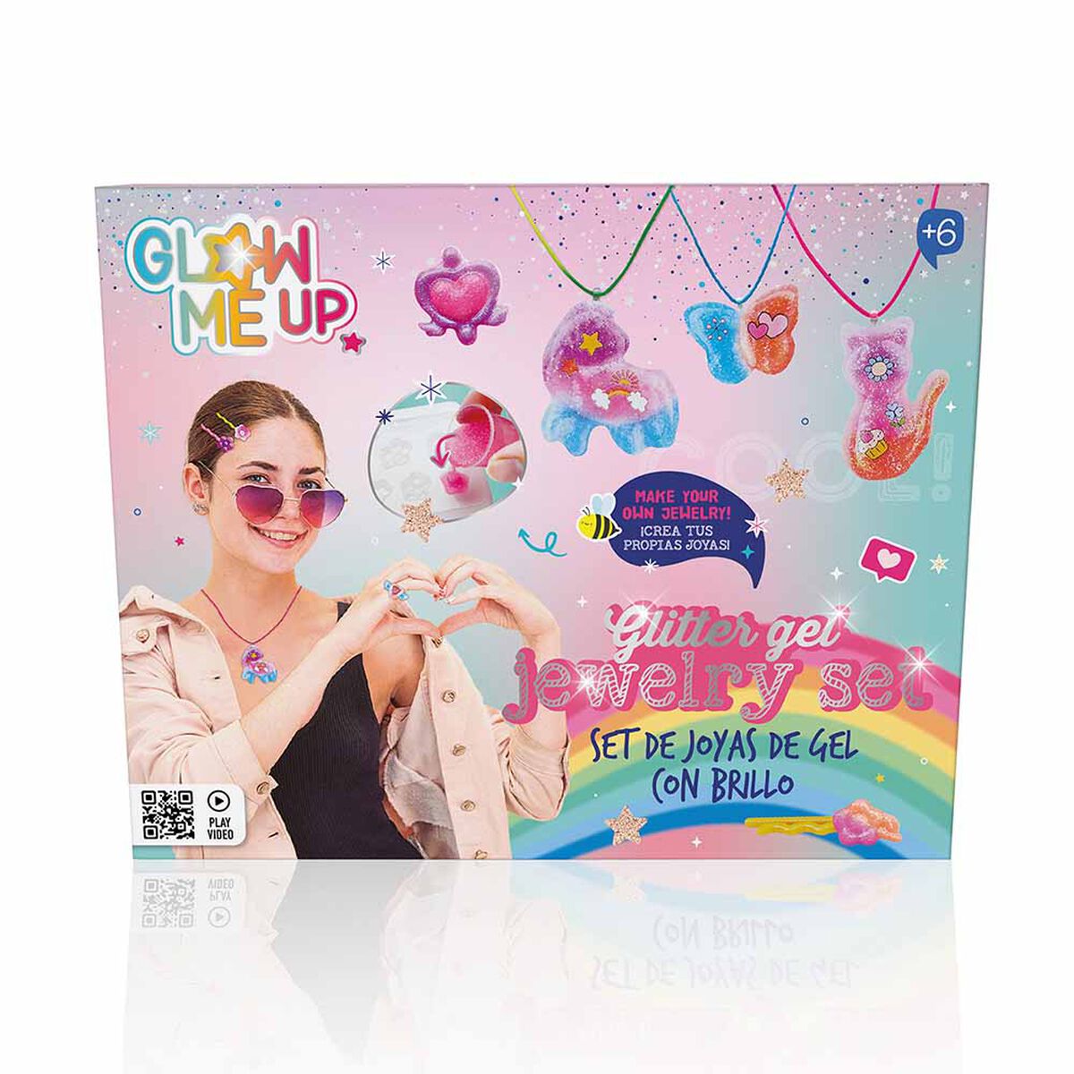 Set Joyas de Gel Con Brillos Glow Me Up