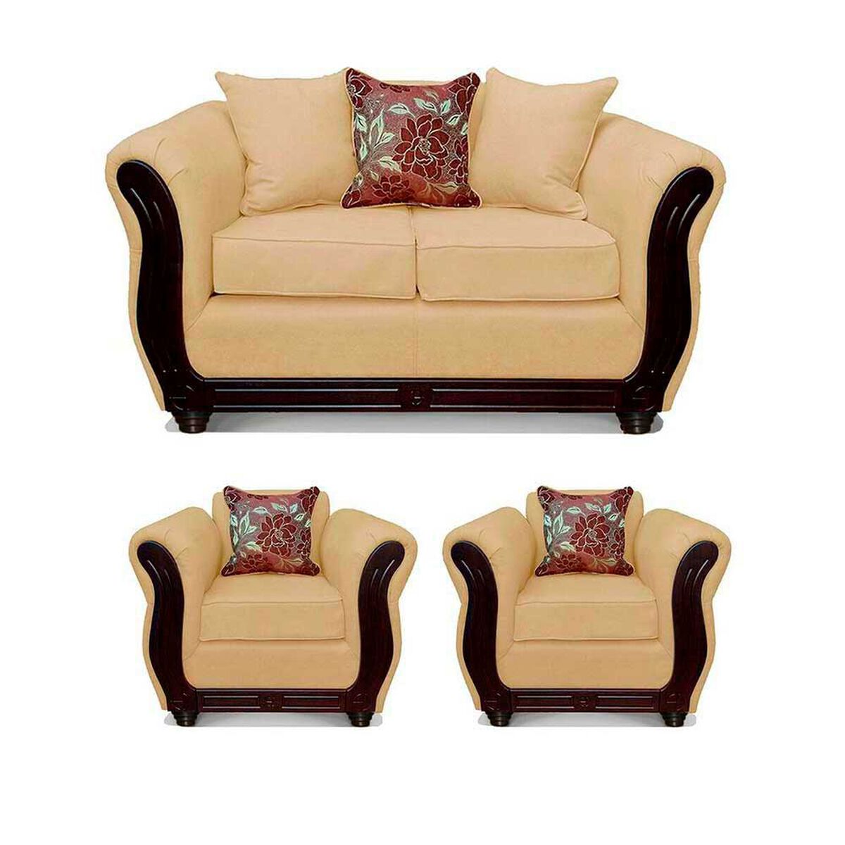 Juego de Living Elegant Detail Girona Sof&aacute; 2 Cuerpos + Dos sillones 1 Cuerpo Beige