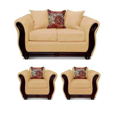 Juego de Living Elegant Detail Girona Sofá 2 Cuerpos + Dos sillones 1 Cuerpo Beige