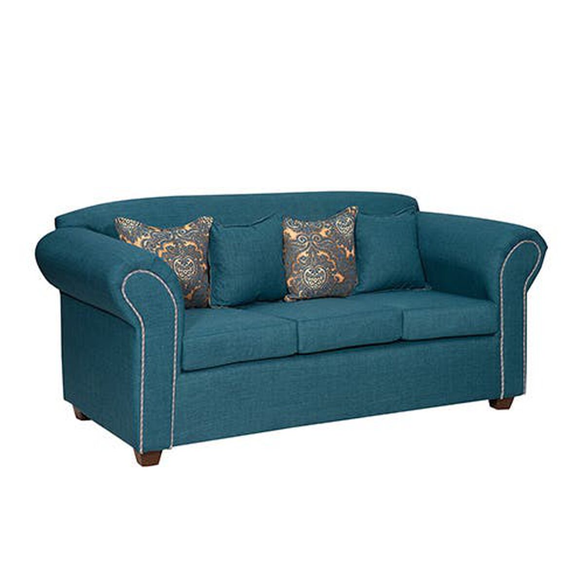 Juego de Living Essenza Amparo Sofá 3 Cuerpos + Dos Sillones 1 Cuerpo Turquesa