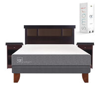 Cama Europea CIC 2 Plazas Smart + Respaldo + 2 Veladores Dublin Chocolate