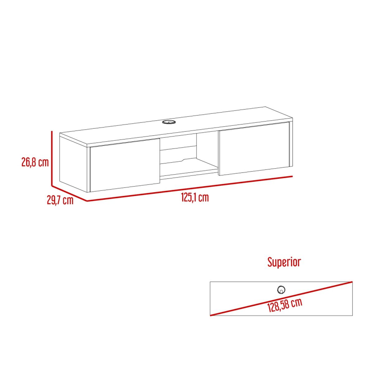 Panel TV TuHome Glen 49" Macadamia