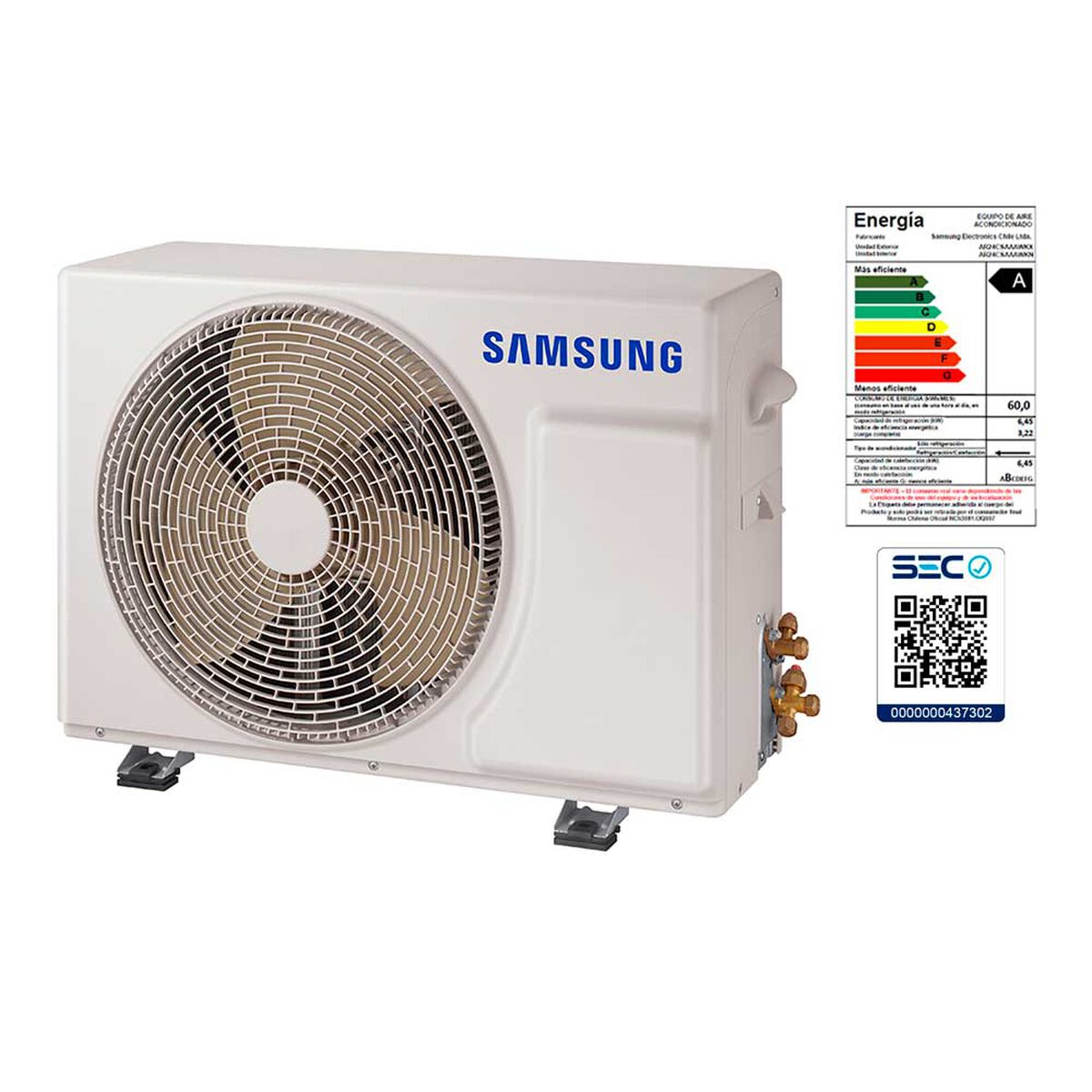 Aire Acondicionado Samsung AR24CSAAAWK/ZS Wind-Free Inverter 24000 BTU Frío-Calor WiFi